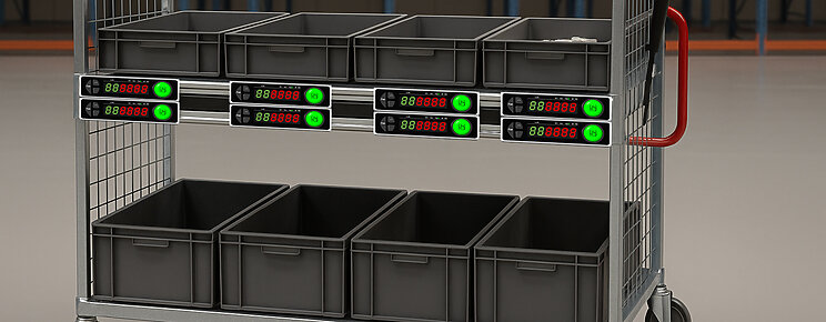 Тележка, оснащенная put to light