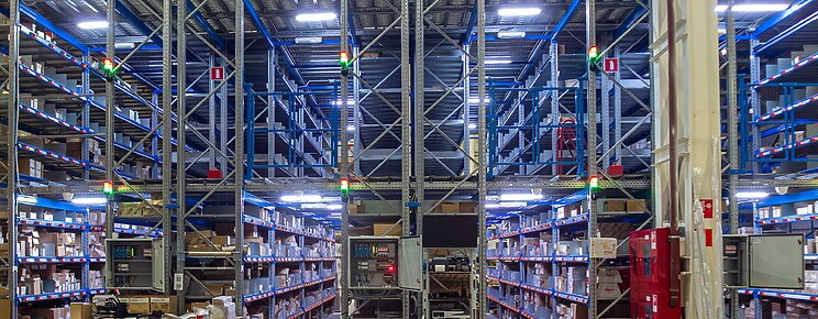 Мезонин с установленным на ячейки ТМЦ PTL